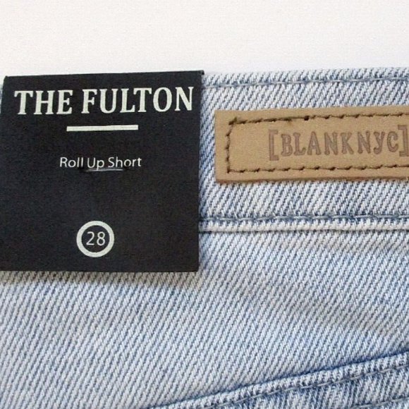 Blank NYC The Fulton Roll Up Frayed Hem Denim Short Size 28 - Picture 2 of 8